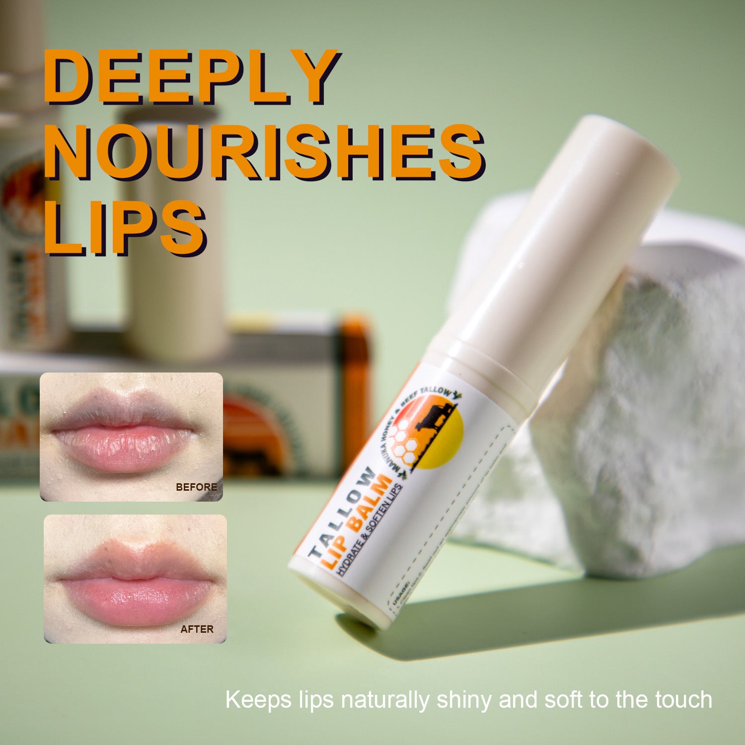 Beef Fat Lip Balm Hydrating Moisturizing