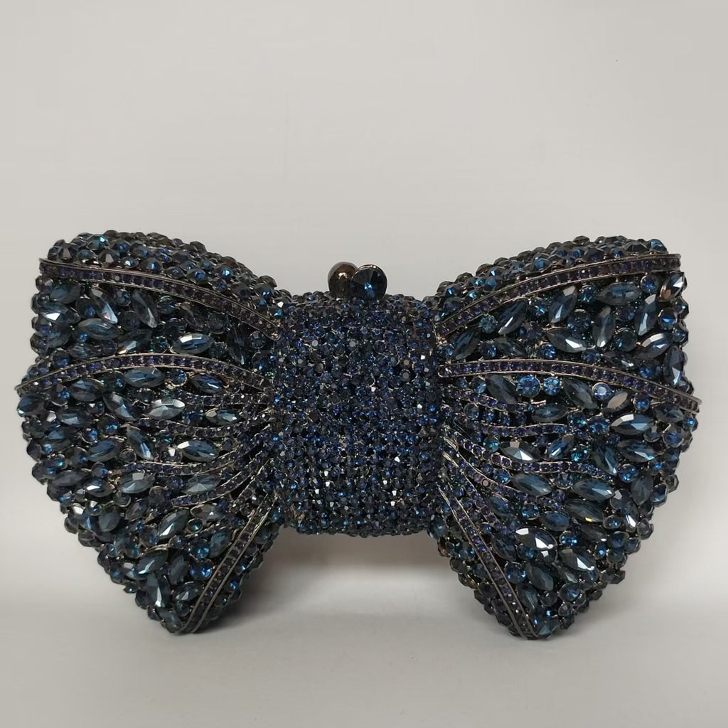 Rhinestone Bow Evening Bag