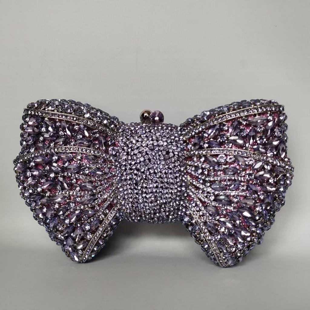 Rhinestone Bow Evening Bag